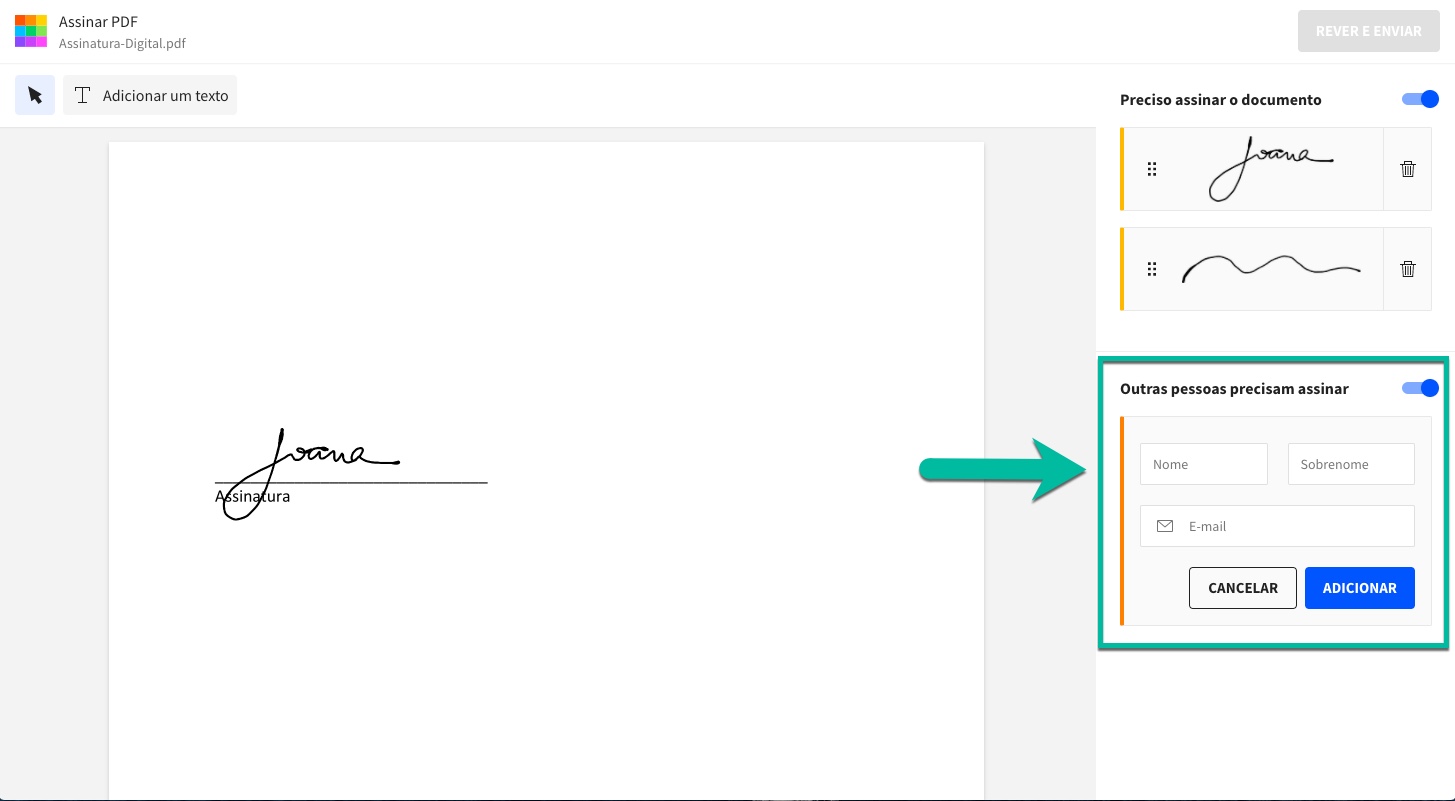assinar um documento digitalmente