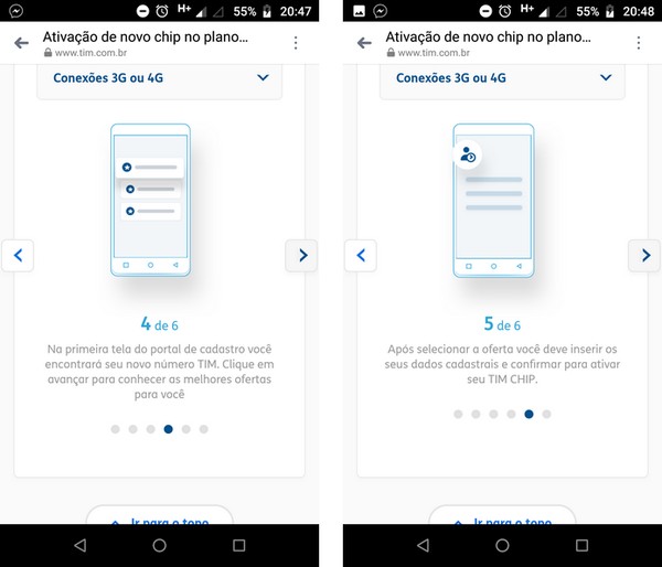 cadastrar chip da tim