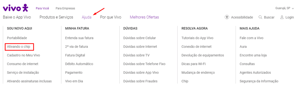 Solução de problemas comuns na ativação de chip Vivo