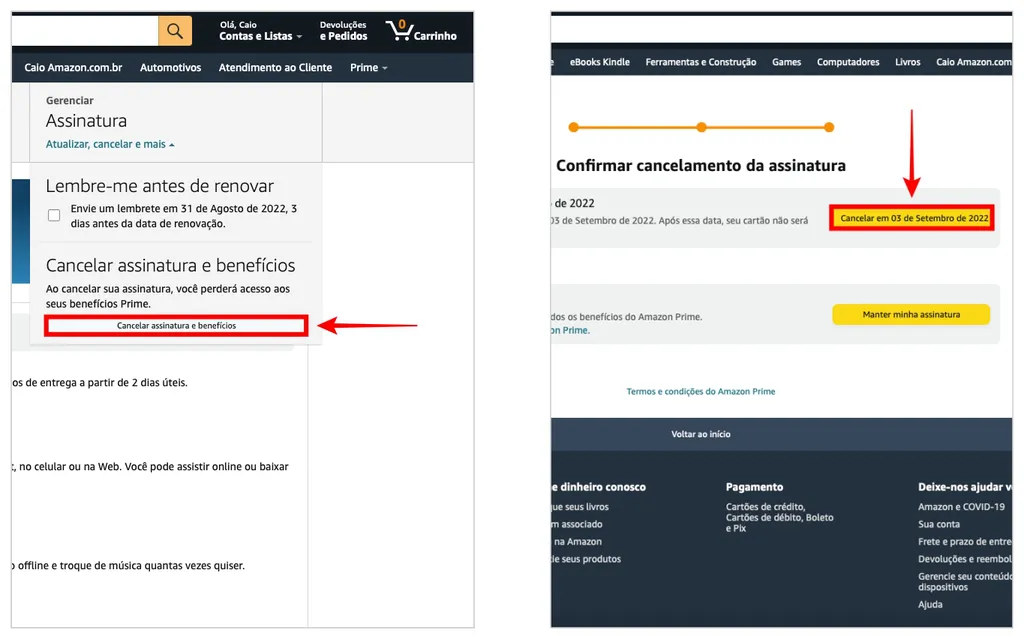 cancelar amazon prime