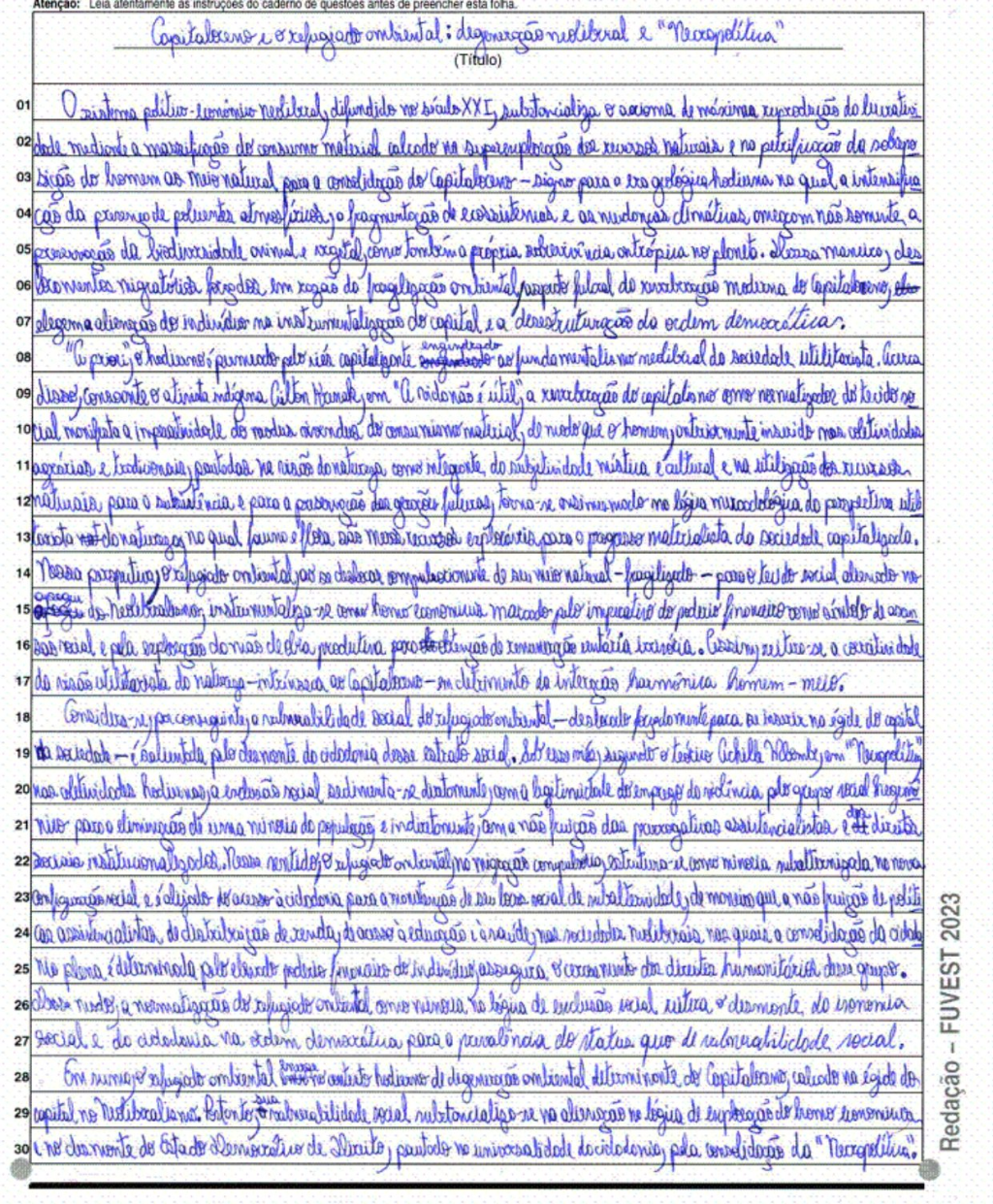 começar uma redação