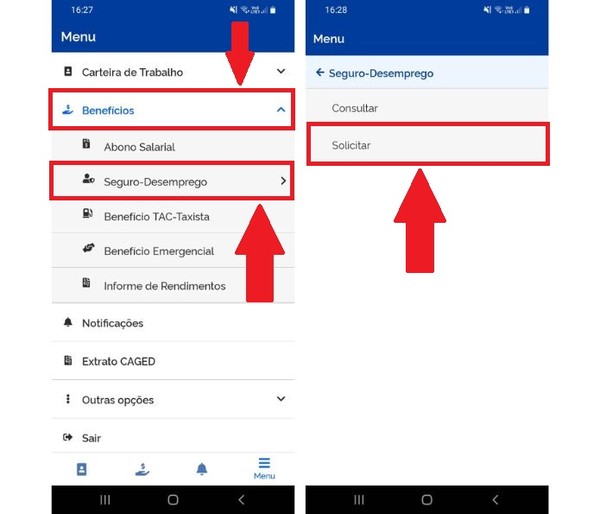 dar entrada no seguro desemprego