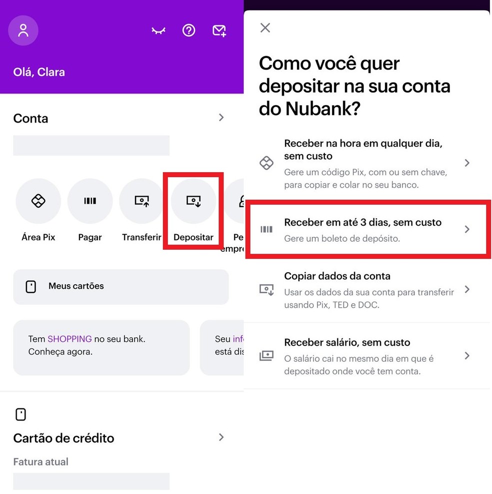 depositar dinheiro no nubank