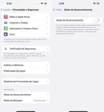 desativar o modo desenvolvedor do celular