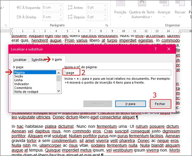 excluir pagina no word