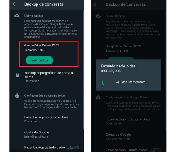 5 ideias de títulos:
1. Backup do WhatsApp: Guia Completo para Android e iPhone
2. Não Perca Suas Conversas: Como Fazer Backup do WhatsApp Facilmente
3. Backup do WhatsApp no Google Drive: Passo a Passo Detalhado
4. Backup do WhatsApp no iCloud: Proteja Suas Conversas no iPhone
5. Dicas Essenciais para um Backup Seguro do WhatsApp