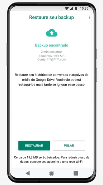 fazer backup do whatsapp