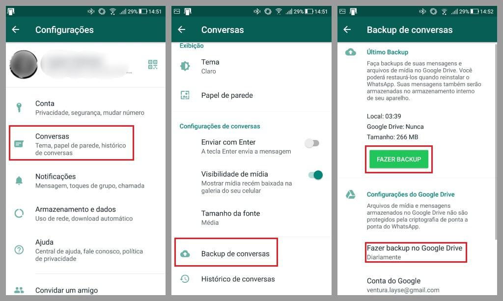 fazer backup do whatsapp