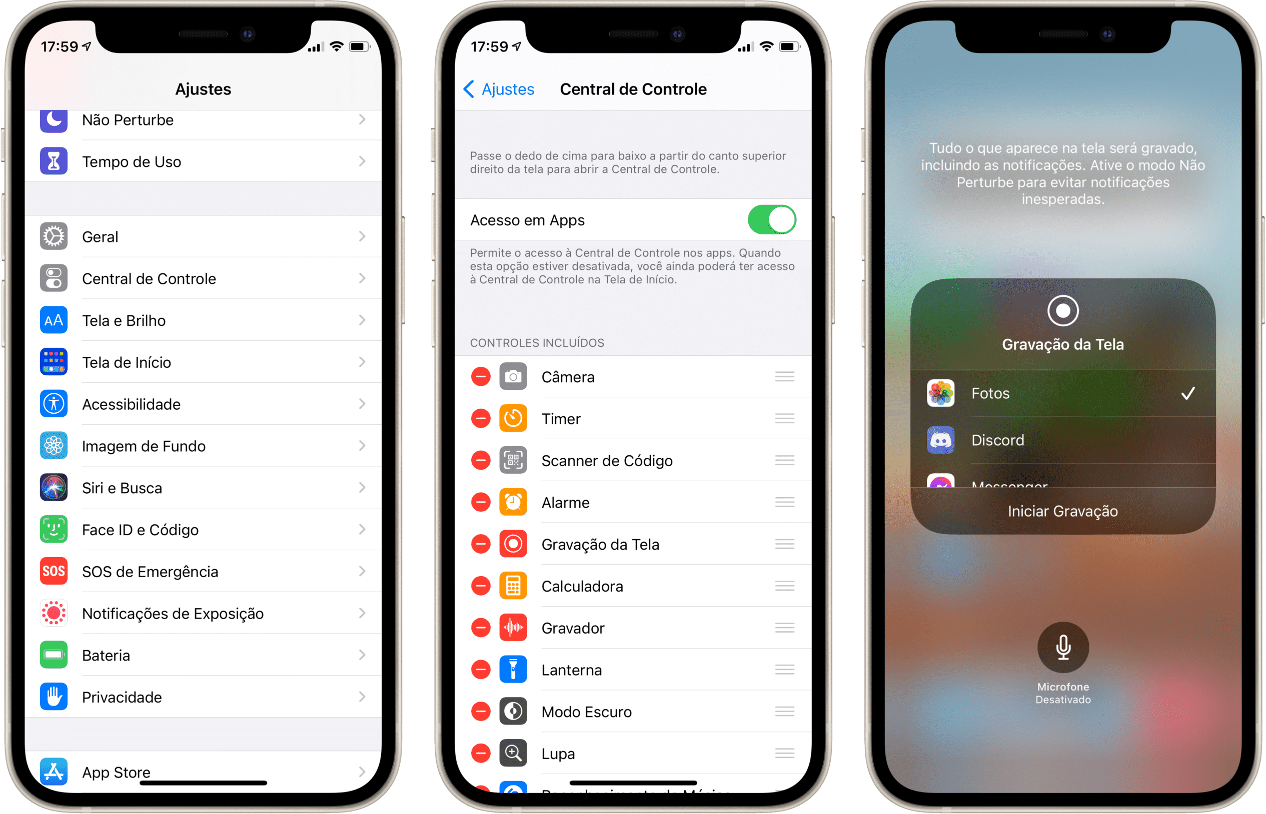 gravar a tela do iphone