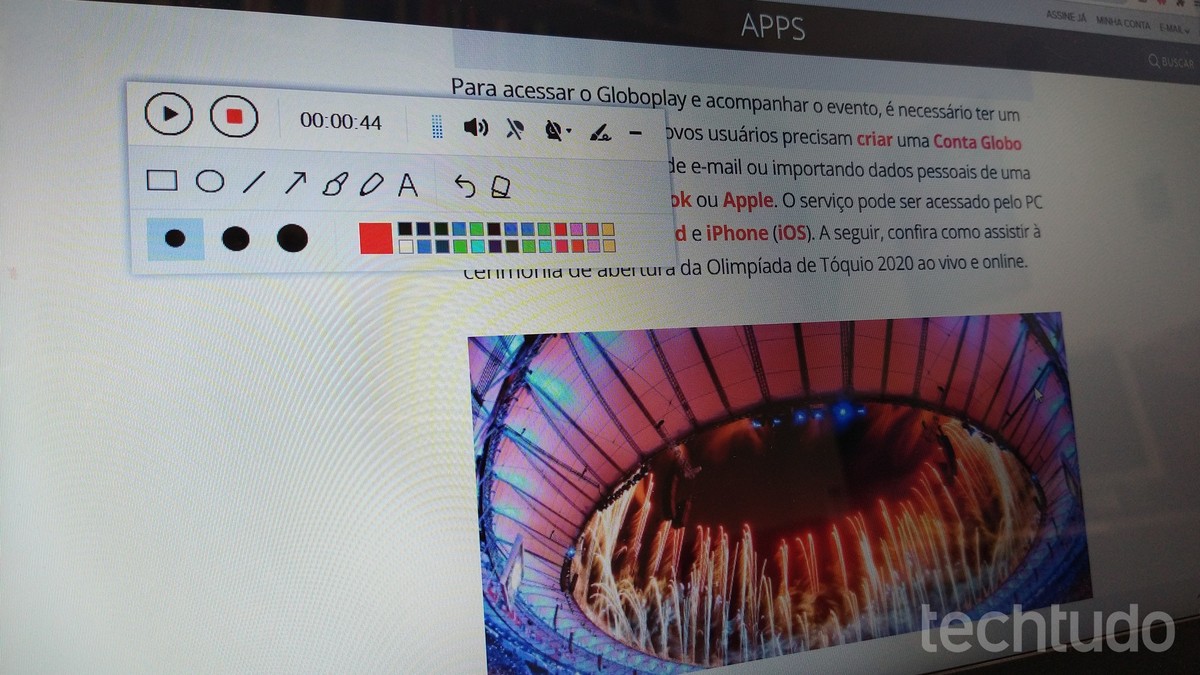 gravar a tela do notebook