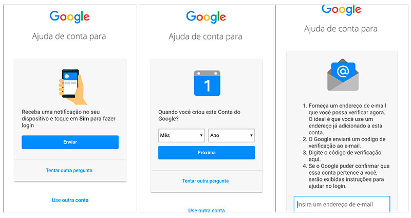 recuperar senha do gmail