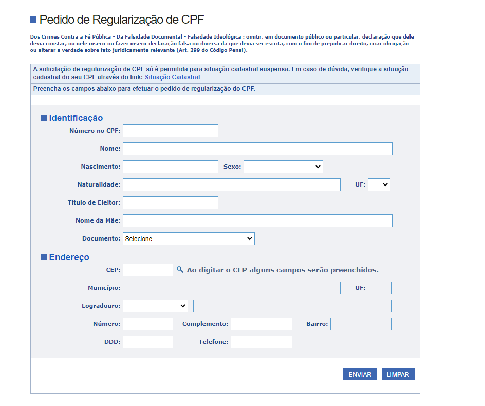regularizar o cpf