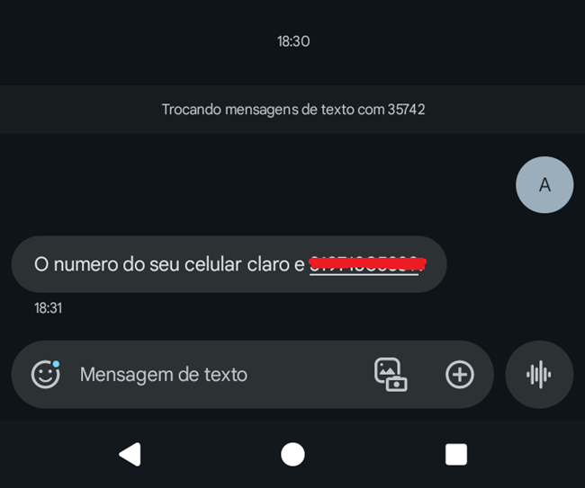 saber meu numero claro