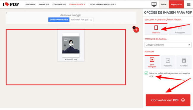 transformar foto em pdf